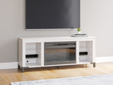 Prime Furniture - Ashley Furniture - Brollevi TV Stand - 60" with Electric Fireplace / White - W2722-168
